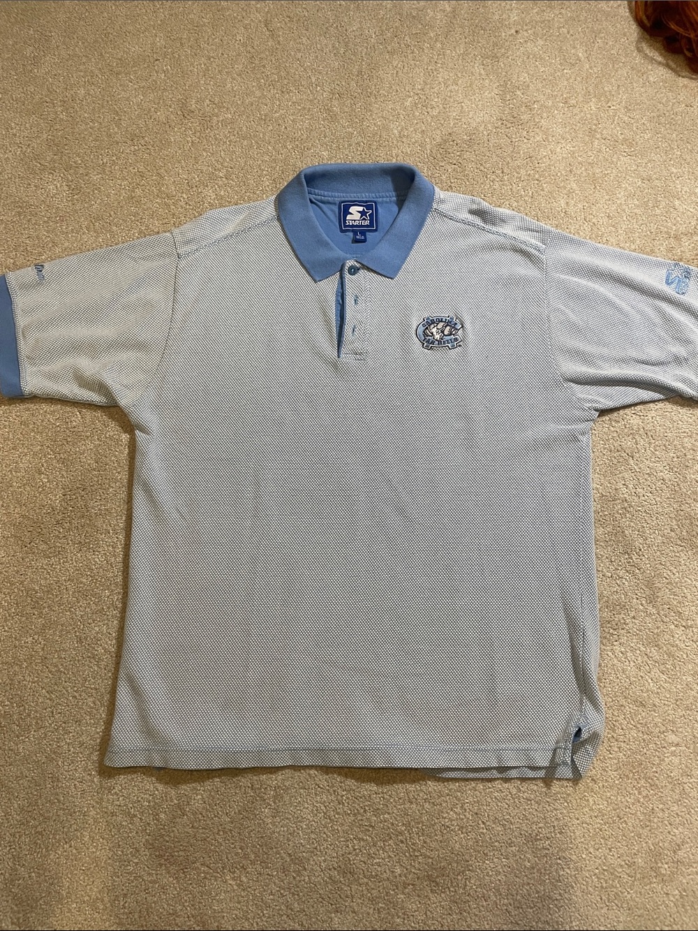 Vintage UNC STARTER Light Blue Men's Polo